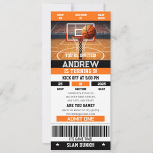 Invitación Pases de Evento de Cumpleaños de Baloncesto Person