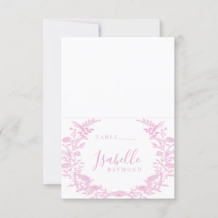 Invitación Pasillos elegantes de boda de flores de toile rosa