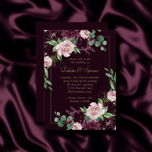 Invitación Pasión amorosa   Dramático Bouquet de Rosas de Vin