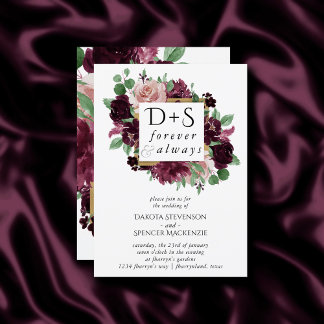 Invitación Pasión amorosa | Foto de monograma de la guirnalda
