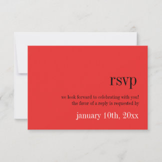 Invitación Pasión rojo negro tipografía chic respuesta de bod
