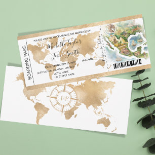 Invitación Paso de abordaje de boda de destino México