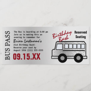 Invitación Paso de autobús para Fiestas de Steel Design 21st
