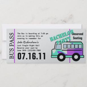 Invitación Paso de bachiller Party Bus