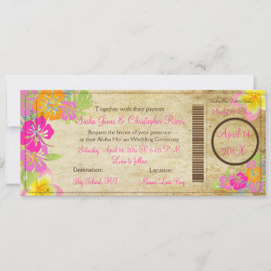 Invitación Paso de Boarding PixDezines Hibiscus Leis