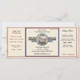 Invitación Paso de campo de cumpleaños de béisbol