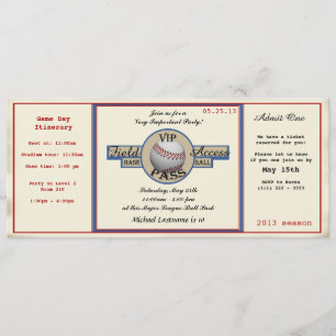 Invitación Paso de campo de cumpleaños de béisbol