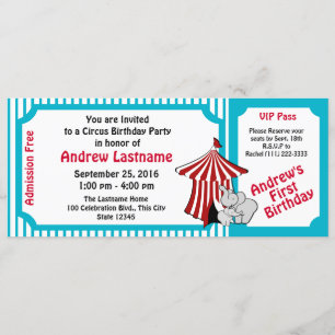 Invitación Paso de cumpleaños Circus