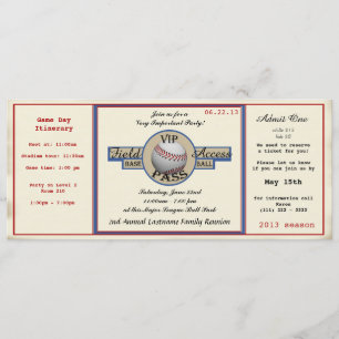 Invitación Paso de Reunión de Familia de Béisbol