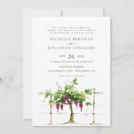 Invitación Paso Robles Vineyard Winery Grapevine Boda