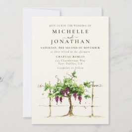 Invitación Paso Robles Vineyard Winery Grapevine Boda