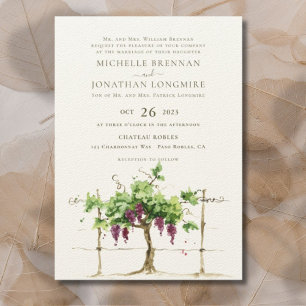 Invitación Paso Robles Vineyard Winery Grapevine Boda