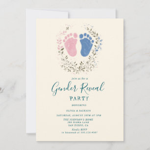 Invitación Pasos rosas y azules Género revelan Fiesta