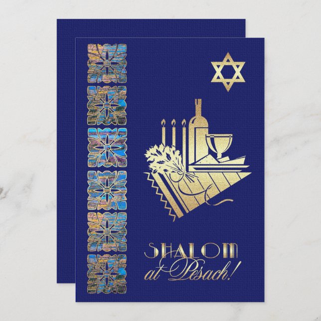 Invitación Passover Seder Custom Flat  (Anverso / Reverso)