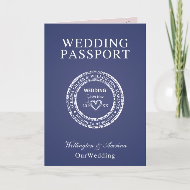 Invitación Passport Style Wedding Invitation (Anverso)