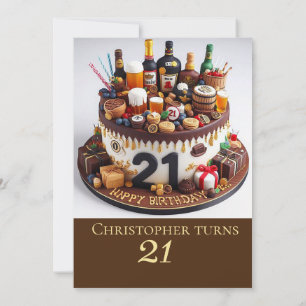 INVITACIÓN PASTA DE CUMPLEAÑOS, CELEBRACIÓN 21