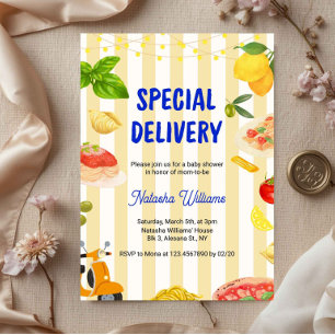 Invitación Pasta de Limón de Entrega Especial para Baby Showe