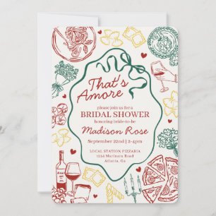 Invitación Pasta That's Amore Desayuno Italiano Bridal Shower