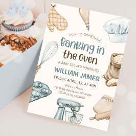 Invitación Pastel acuarela Baking Baby Boy Shower