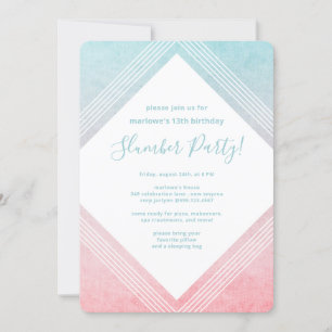 Invitación Pastel acuarela Cumpleaños Fiesta Aqua