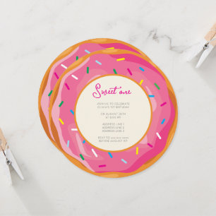 Invitación Pastel acuarela dulce de primer cumpleaños