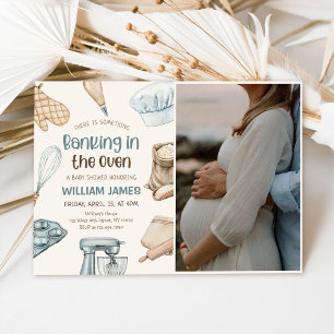 Invitación Pastel acuático Baking Baby Boy Shower Photo