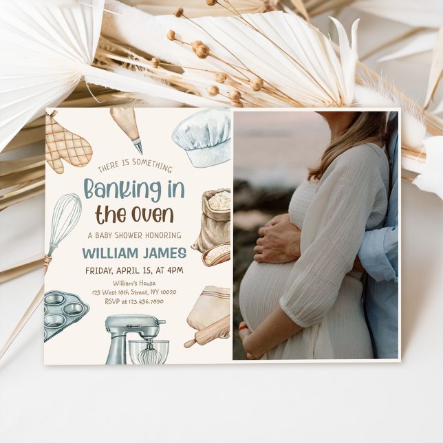Invitación Pastel acuático Baking Baby Boy Shower Photo (Subido por el creador)
