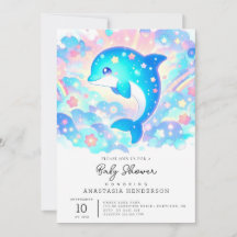 Pastel Adorable Dolphin Baby Shower