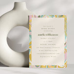 Invitación Pastel Amarillo Aburrido Abstracto Ducha De Novias<br><div class="desc">Moderno y cursi Bonito amarillo,  sabio y rosado pastel Resumen Invitación a ducha de novias con baño</div>