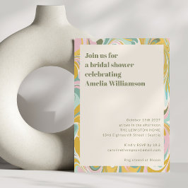 Invitación Pastel Amarillo Moderno Resumen Ducha Bridal Swirl
