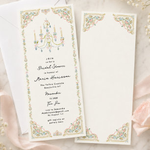 Invitación Pastel Aquarela Rococó Candil para Despedida de So