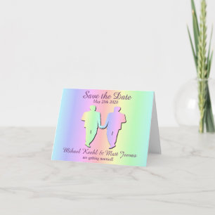 Invitación Pastel arcoiris salva la fecha Boda Gay de Notecar