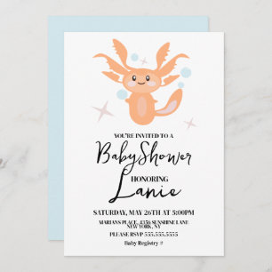 Invitación Pastel Axolotl Ocean Creature Baby Shower
