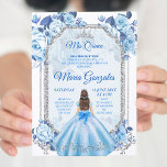 Invitación Pastel Azul Floral Mexicana Charra Mis Quince<br><div class="desc">Pastel Blue Floral Mexicana Charra Mis Quince Invitación Mis Quince Anos,  15º cumpleaños, </div>