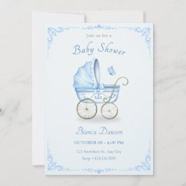Invitación Pastel azul suave bebé bebé bebé ducha bebé
