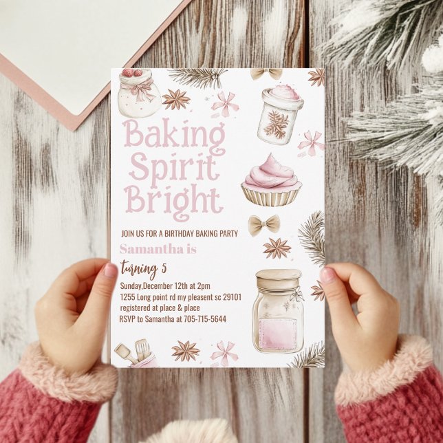 Invitación Pastel Baking Spirit Bright Christmas Cookie Birth (Subido por el creador)