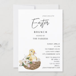 Invitación Pastel bebé y Pascua Floral de Huevos de Pascua