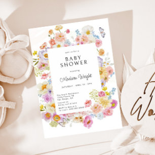 Invitación Pastel Bloom Floral Baby Shower