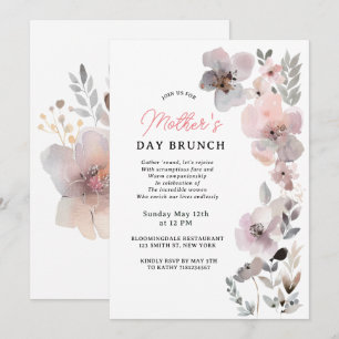 Invitación Pastel Blooms acuarela Día Botánico de la Madre