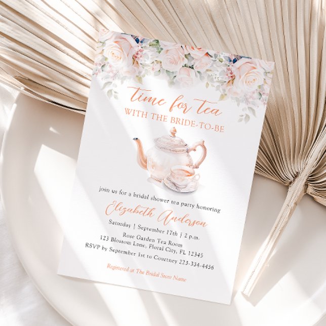 Invitación Pastel Blooms Bridal Shower Tea Fiesta (Subido por el creador)