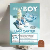 Pastel Blue Es un joven zapatero de Baby Shower