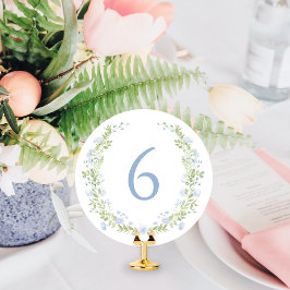 Invitación Pastel Blue Floral Wreath Whimsical Table Number