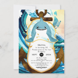 Invitación Pastel Blue Whimsical Sharthday Birthday