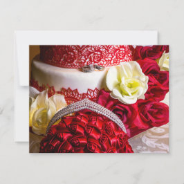 Invitación Pastel boda con Bouquet y Anillos