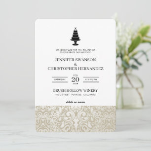 Invitación Pastel boda con detalles y código QR