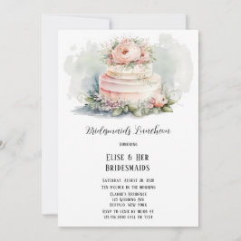 Invitación Pastel boda con flores de peón Novias de Novia Alm