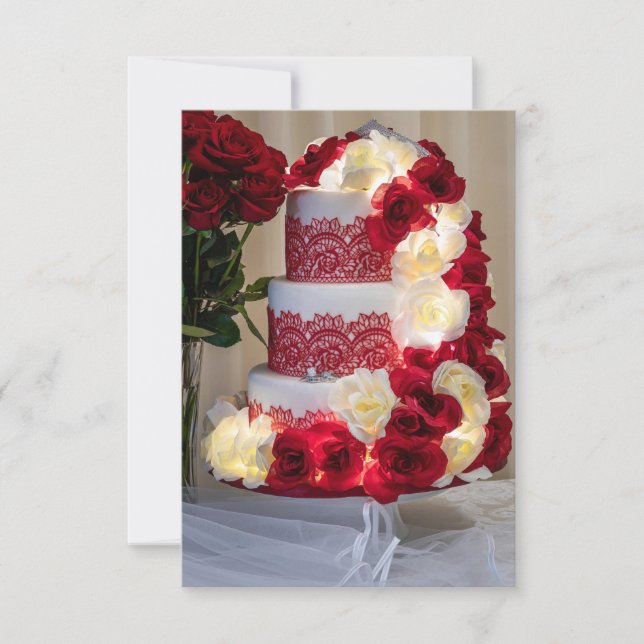 Invitación Pastel, Bouquet, anillos y velo, de 1458 Bodas (Anverso)