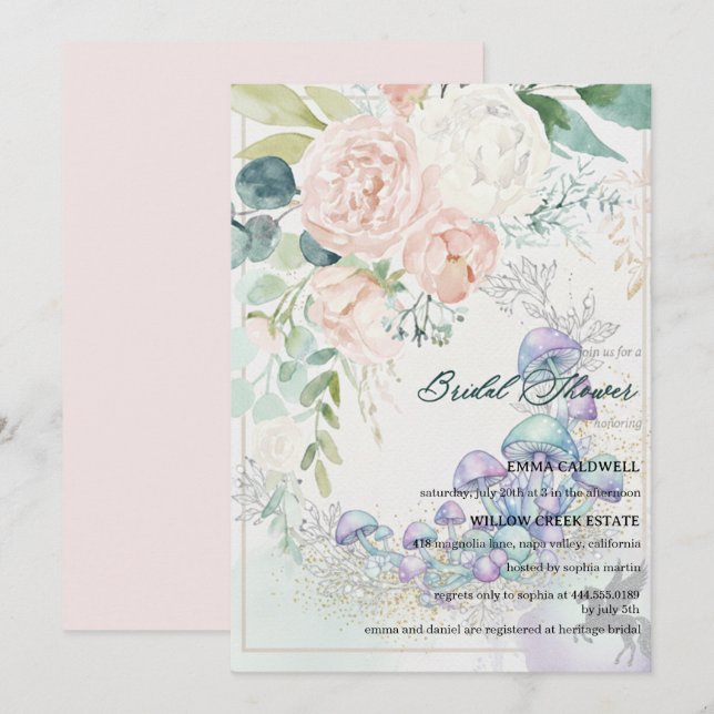 Invitación Pastel Bouquet Bridal Shower Invitation (Anverso / Reverso)