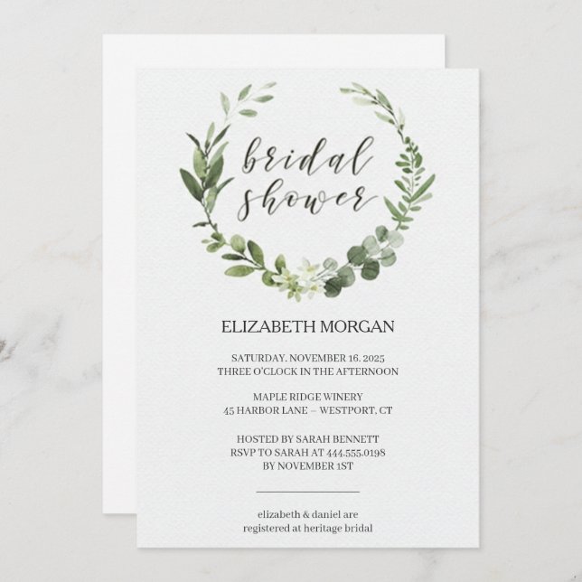 Invitación Pastel Bouquet Bridal Shower Invitation Floral (Anverso / Reverso)