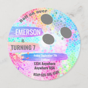 Invitación PASTEL BOWLING BALL bowling, fiesta de cumpleaños